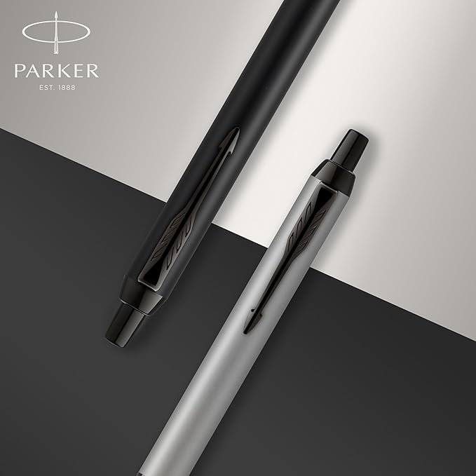 Parker IM Ballpoint Pen | Matte Black with Black Trim | Medium Point with Blue Ink Refill | Gift Box