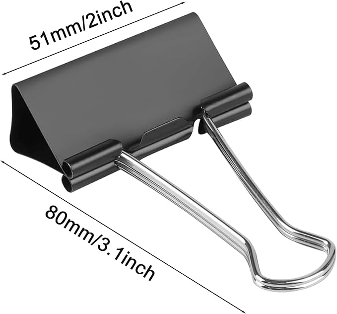 12 Pack Extra Large Binder Clips 2 inch Big Paper Clips for Office Home School