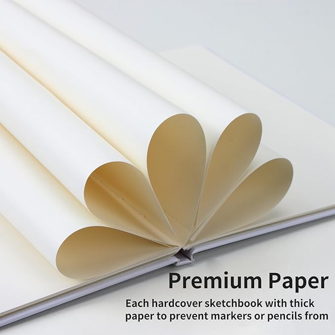 EOOUT 6 Pack White Hardcover Blank Book 6x8 Inch, 40 Pages Hardcover Blank Book for Kid to Write Stories Draw Sketch, Unlined Thick Perforated Pages