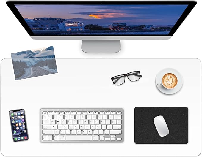 Clear Desk Mat, Non-Slip PVC Desk Protector Mat with Round Edge, Heat Resistant & Waterproof Clear Desk Writing Mat for Home and Office (27.6''*15.7'')