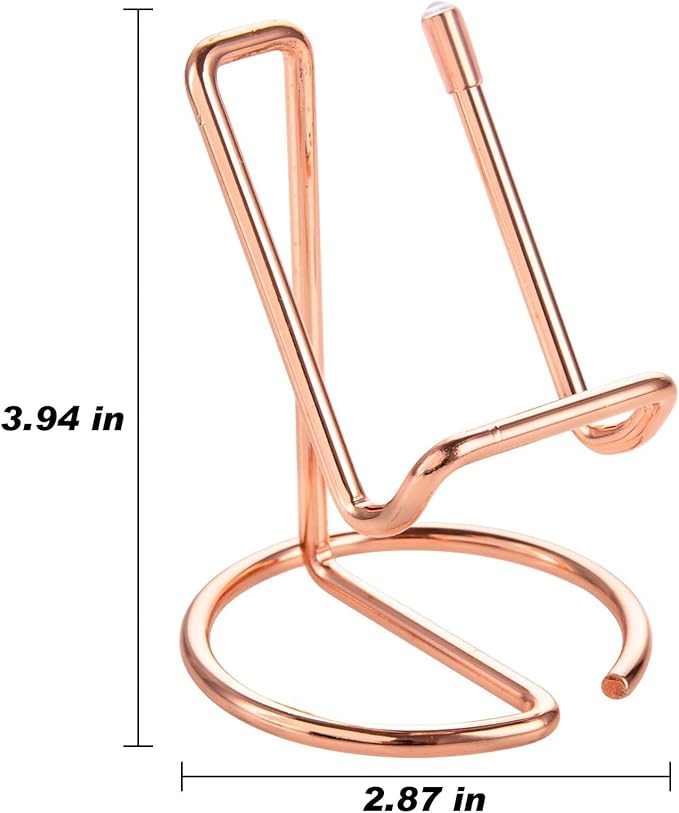 2 Pack Cell Phone Stand for Desk, Cute Metal Rose Gold Cell Phone Stand Holder Desk Accessories, Compatible with All Mobile Phones, iPhone, iPad