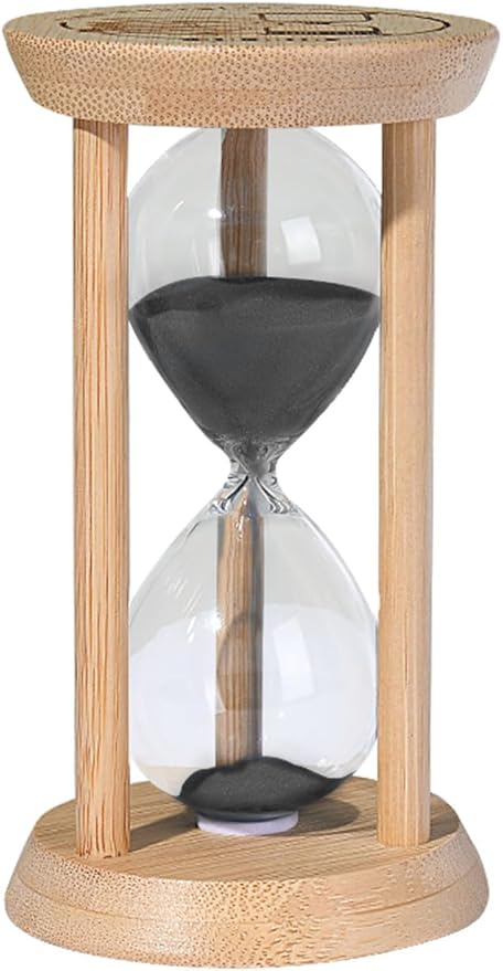 SuLiao Wooden Sand Timer 2 Minute Hourglass, Beech Sand Clock Watch 2 Min, Reloj De Arena Small Black Hour Glass Sandglass for Home Office Decorative Game Classroom