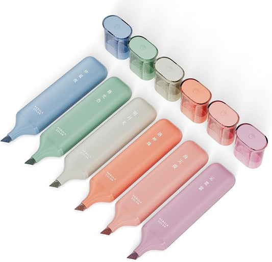 6 Pcs Glitter Highlighters,Nebula Color Glitter Highlighter Assorted Colors,No Bleed Dry Fast Easy to Hold Bible Highlighters,School and Office Supplies for Marking Drawing Journaling