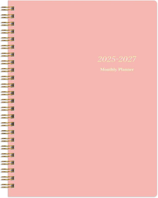 Monthly Planner 2025-2027, July 2025 - June 2027, 2 Year Calendar 2025-2027 Monthly Planner, 7.5" x 10", 24 month Calendar With Goals To Do List, Habit Tracker Suitable for Schools & Offices & Home, Pink
