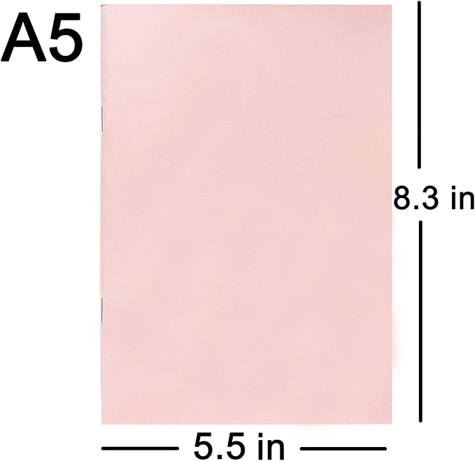 A5 Calendar Planner Jan 2026 - Dec 2027, Travelers Notebook Inserts for 2 Years, Monthly Calendar & Important Dates & Line & Dotted, 100gsm Paper, 8.3 x 5.5 in, 1pcs (Pink)