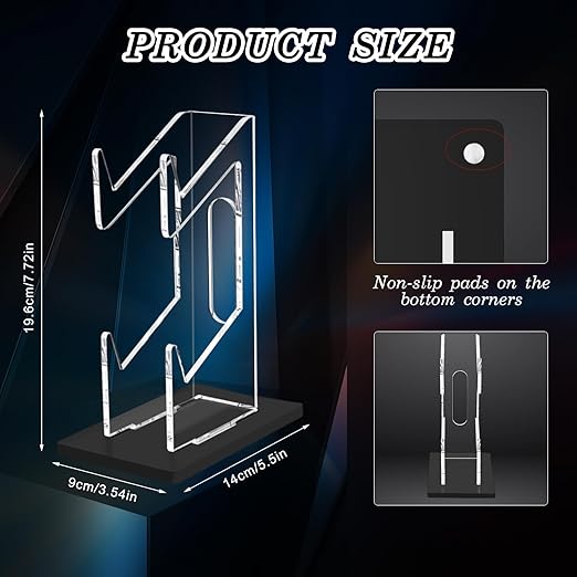 FYY Game Controller Holder 2 Pack - 2 Tiers Universal Dual Controller Stand Headphone Holder, Acrylic Black Controller Display Stand Compatible with Nintendo Switch Xbox PS5 PS4