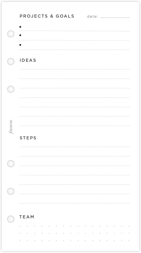 Filofax Personal Project Management Refill