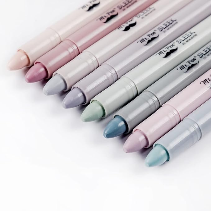 Mr. Pen Gel Highlighters - 8 Pack Dusty Colors, No Bleed Bible Highlighters, Assorted Color Gel Highlighters, Quick Dry Bible Markers
