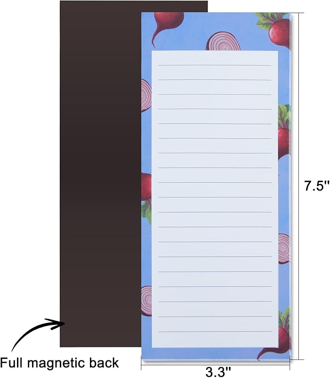 FLIPPED 6 Pack Magnetic Notepads for Refrigerator，Notepads Grocery List Magnet Pad for Fridge,Full Magnet Back Design Notepad for Grocery List, Shopping List, To-Do List, Reminders (Multiple Colour)