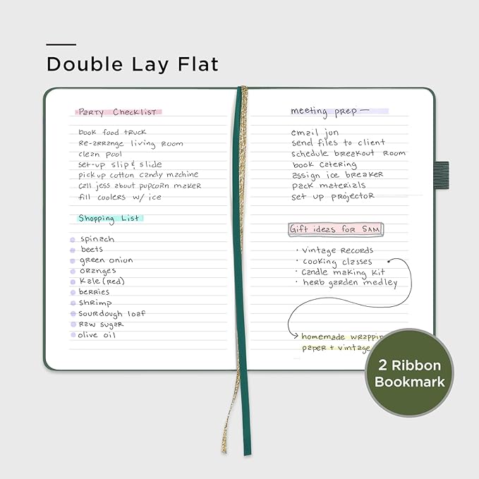 &And Per Se Lined Journal Notebook, 160 Pages, A5 5.7 x 8 inches College Ruled Thick Paper Notebook Journals for Writing, Hardcover Notebooks for Women Men Office School (Celestial Green)