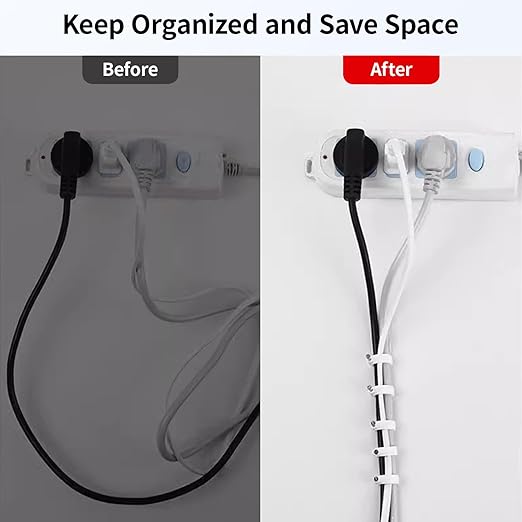 LeMotech Flat Cable Clips, 200pcs 8mm Wire Wall Clips with Steel Nails, Coaxial Nail Clamps for Cable Cord Management CAT5 CAT5e CAT6 CAT7 RJ45 Ethernet Cable Clamps, White