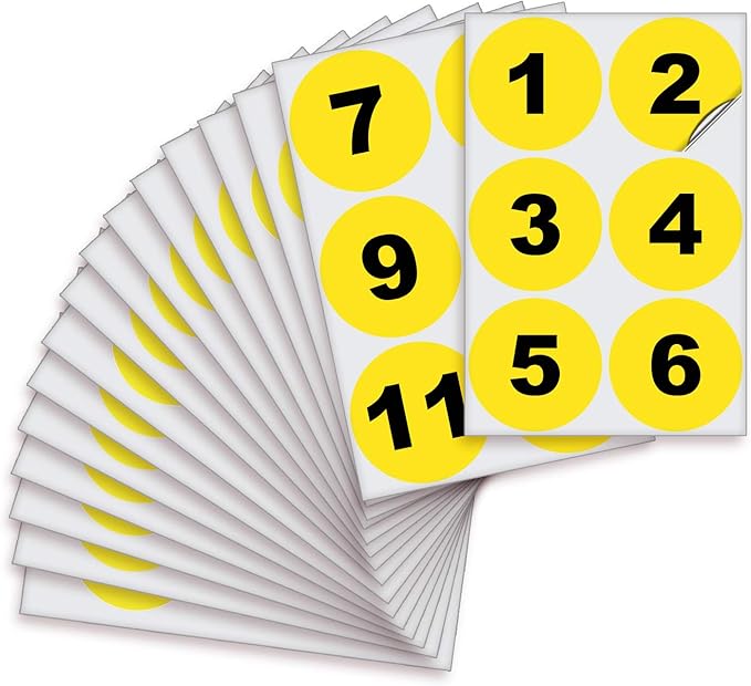 iSYFIX Yellow Consecutive Number Stickers – 1 to 100, 4-inch, 1 Set – Vinyl Self Adhesive Premium Decal, Ideal for Inventory, Storage, Organizing, Boxes, Toolbox, Lockers & More, Indoor/Outdoor