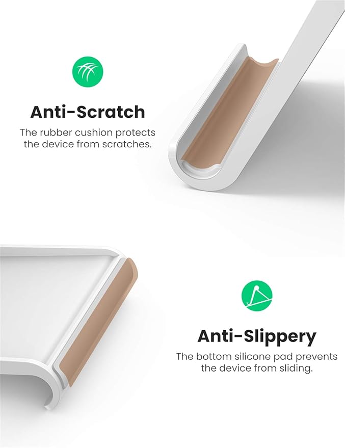 UGREEN Cell Phone Stand for Desk Phone Holder Foldable Portable Adjustable Compatible with iPhone 17 Air 16 15 14 13 Pro Max, iPhone 12 11 Plus SE XS XR 8 7, Office Desk Travel Accessories, White
