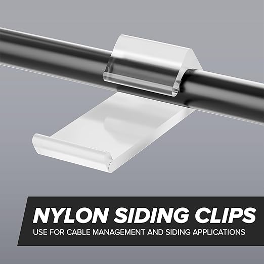 THE CIMPLE CO Cable Clips - Wire Management - Nylon Horizontal Siding Clips - Coaxial Mounting Home Snap-Ins - RG6 and RG59 - White, 100 Pieces