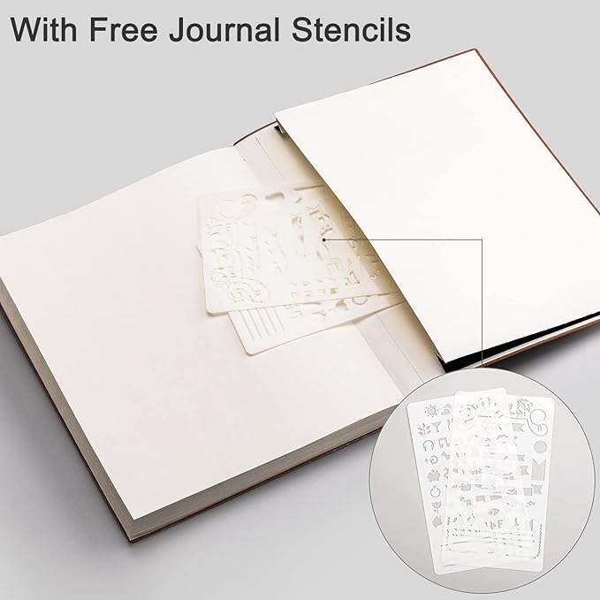EMSHOI Dotted Journal Notebook, B5 Large Softcover Leather Journal, 192 Numbered Pages 100gsm Thick Dot Grid Notebook for Bullet Journaling Drawing Women Men Work School, 7.48"x10.15"-LightBlue