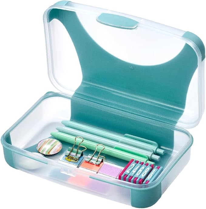 LockerMate by Bostitch Hard Pencil Case, Durable Plastic Pencil Box, Kid-Friendly Design