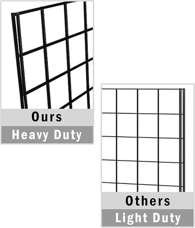 Heavy Duty Gridwall Panels Commercial Grade Grid Panel for Retail Display Wall, 2' Width x 5' Height, White (Pack of 4)