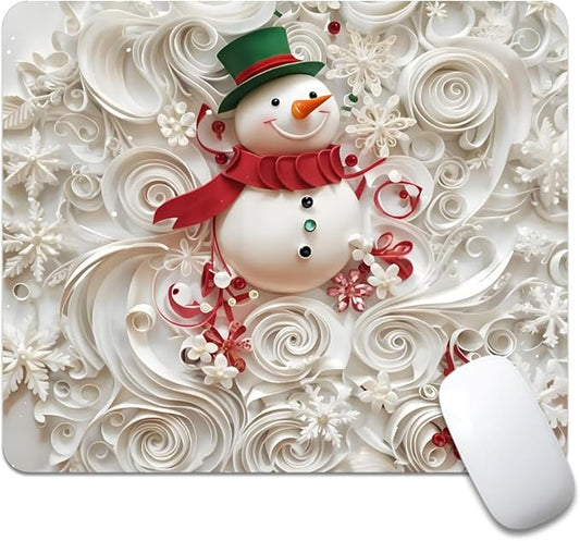 Christmas in The Snow Square Mouse pad, Texture, Waterproof, Anti Slip Rubber Base, Computer Mouse pad, Laptop Mouse pad