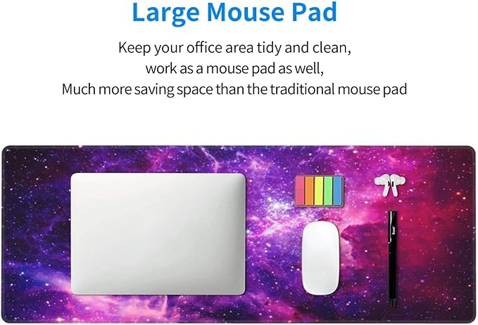 Bursting Galaxy XL Large Mouse Pad with Stitched Edges Long Non-Slip Rubber Base Mousepad Universe Outer Space Laptop Keyboard Mat Desk Pad for Office Home Desk Decor, 31.5" X 11.8"