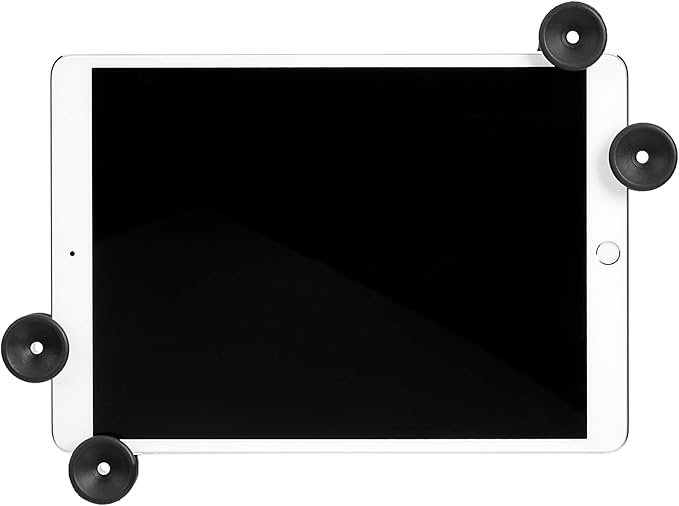 Amazon Basics Adjustable Tablet Holder for Music Stand, Secure Portable iPad Holder with 360 Degree Swivel, Fits 7-11" Screens, Black