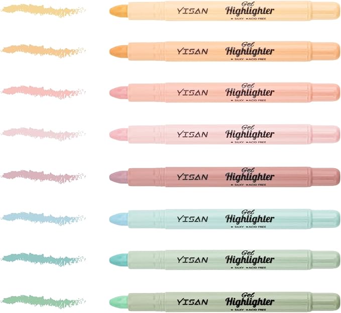 YISAN Bible Highlighter, Dry Highlighter,No Bleed, 8 Pastel Colors,70627