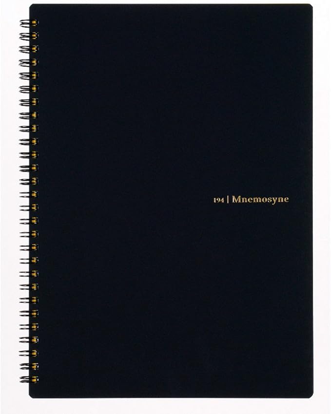Maruman MNEMOSYNE Notebook 9.92 x 7.05 Inches (B5), 7mm ruled 30-line, 80 Sheets (N194A), Black