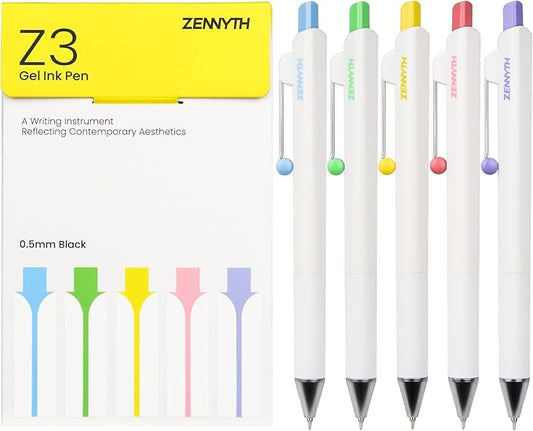 Ddaowanx Gel Pens,5Pcs Fine Point Smooth Writing Pens,0.5mm Black Ink for Journaling,Writing,Note Taking,Office School Supplies,Gifts for Women Man