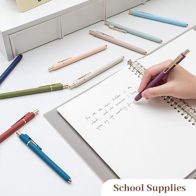 0.5mm Gel Pens Black Ink Gel Retractable Cute Pen for Smooth Writing Office Supplies (Mixed 10-count)