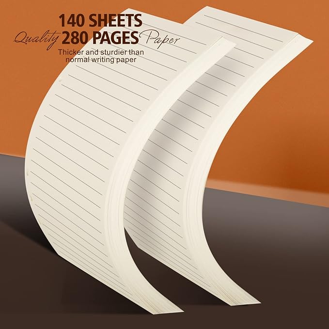 Purture A5 Paper, Planner Inserts for A5 Binder, Lined Paper Refill for Binder Planner Notebook Journal, 140 Sheets/280 Pages