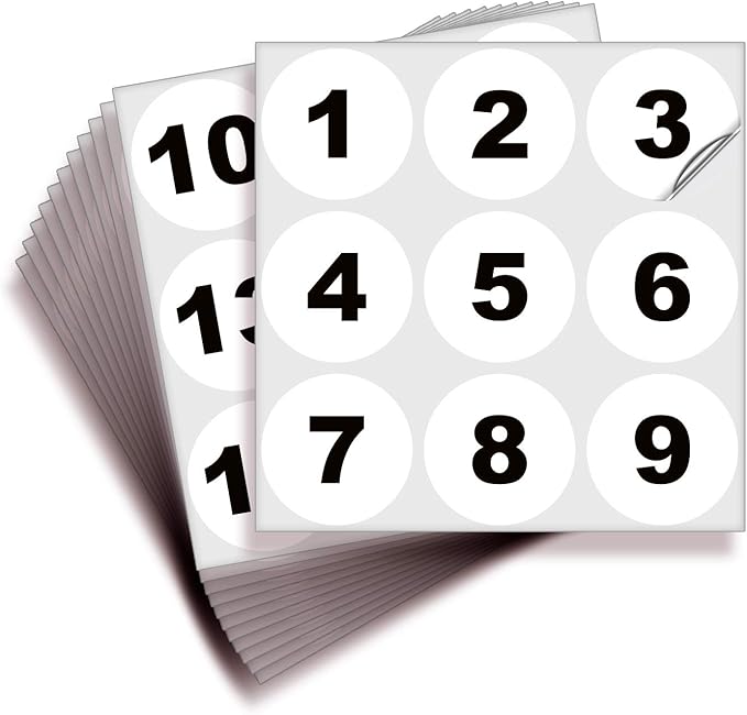 iSYFIX White Consecutive Number Stickers – 1 to 100, 2-inch, 1 Set – Vinyl Self Adhesive Premium Decal, Ideal for Inventory, Storage, Organizing, Boxes, Bins, Toolbox, Lockers & More, Indoor/Outdoor