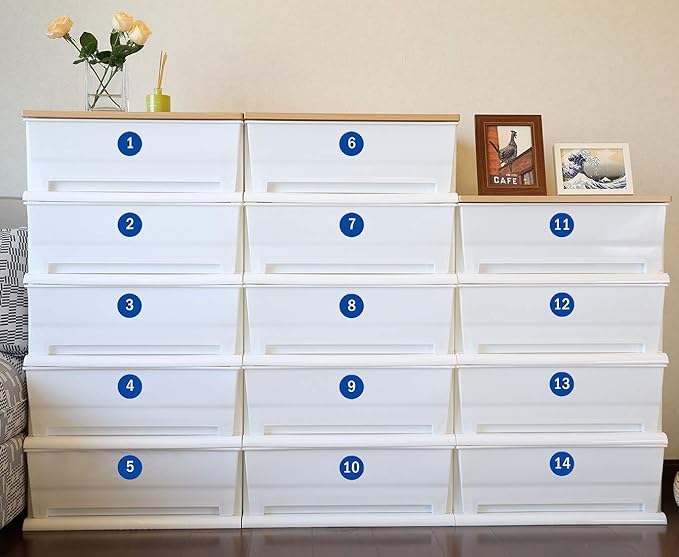 NAVADEAL 2" & 3” Round Number 1-50 Adhesive Stickers in Blue, Red, Black, Green - Inventory Storage Labels, Great for Marking Bins or Toolbox for Daily Use in School, Office, Workshop