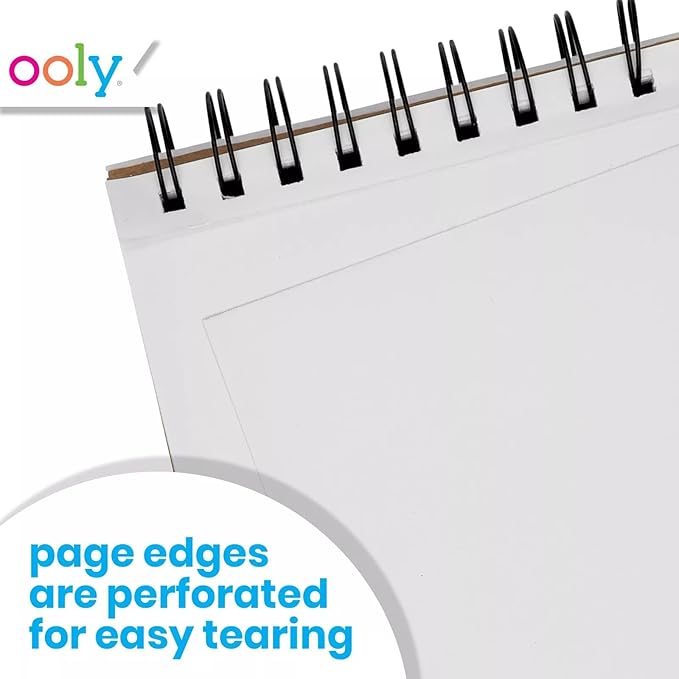 OOLY DIY Cover Small Sketchbook, 5 x 7.5 Inches, White Paper Sketchbook, Drawing Book for Kids, Artists Drawing Pad for Gel Pens