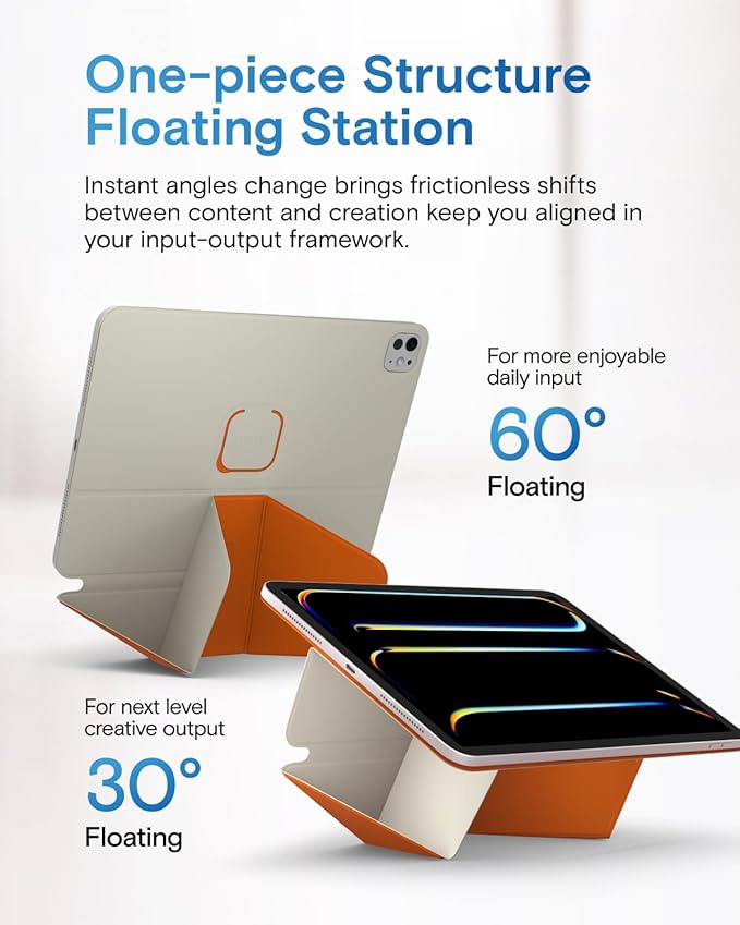 MOFT Dynamic Folio Tablet Stand Compatible with iPad Air 11"(M3 2025/M2 2024) & iPad Air 10.9"(5th 2022/4th 2020), Slim Magnetic Tablet Holder Case with 20+ Viewing Angles, Beach White x Terracotta