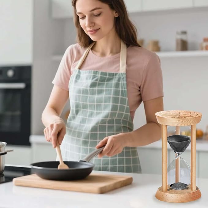 SuLiao Wooden Sand Timer 60 Minute Hourglass, Wood Blue Sand Clock, Small Watch 60 Min Timer, Hour Glass Sandglass for Home, Reloj De Arena, Office, Decorative, Game, Classroom