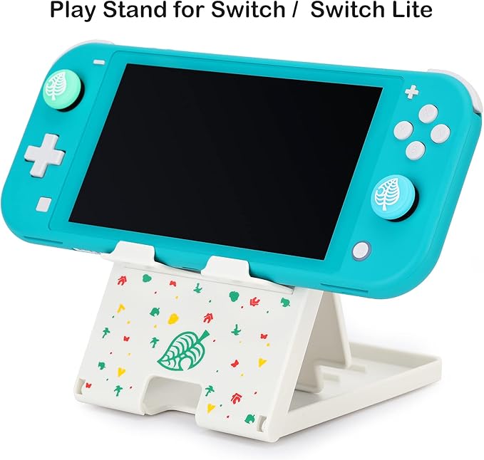 Tscope Switch Stand for Nintendo, for Animal Crossing Switch Holder, Adjustable Compact Portable Foldable Stand for Nintendo Lite OLED Accessories (White)