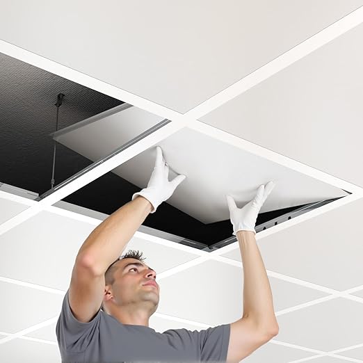 10 PCS 144 Inch Main Beam Cross Tee Drop Ceiling Grid System, 12 Ft Galvanized Steel Rust & Fire Resistance, Ideal for Basement Living Room Garage Kitchen Bathroom White