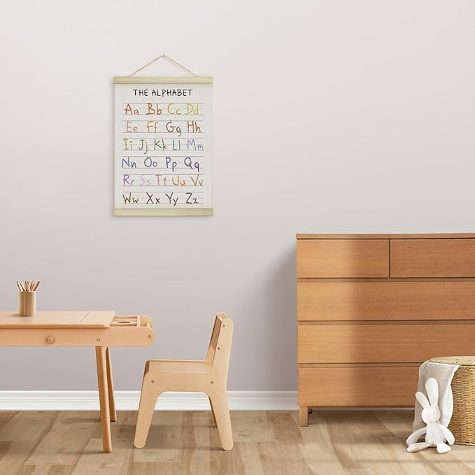 Zyoge Alphabet Poster Hanger Frame, Educational Learning Poster Frames Artwork Canvas Wall Art Prints, ABC Alphabet Wall Decor Art Prints Hanging For Nursery Playroom Classroom 12x16 Inch - 28