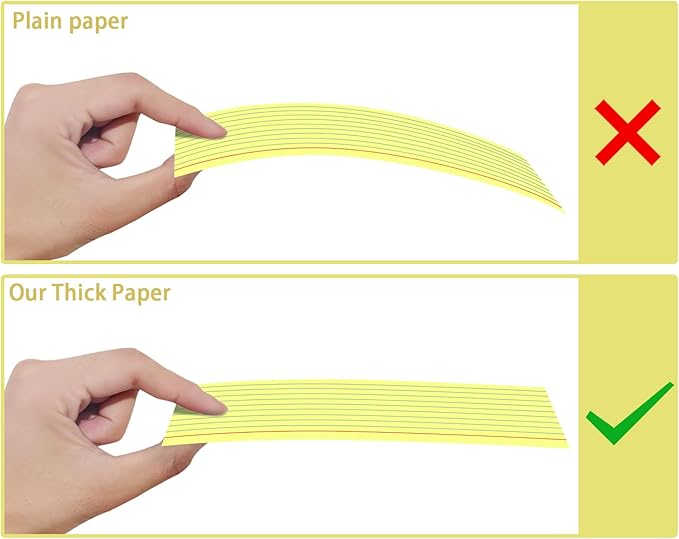 Yellow Index Cards 3x5, 200 Pack, Ruled Index Cards, Flash Cards for Studying, Heavy Note Cards for Office, Home and School, 4 Packs of 50