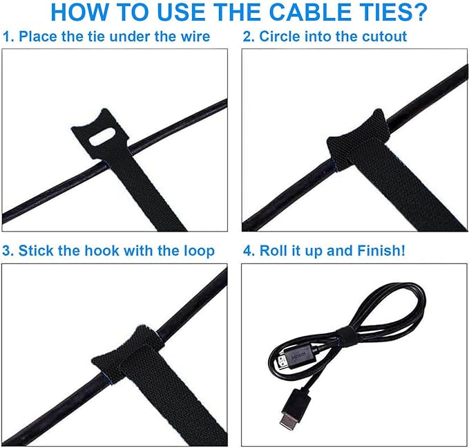 60 PCS 6 Inches Colorful Reusable Cable Ties, Wire Ties, Cord Organizer, Cable Organizer, Adjustable Cable Management
