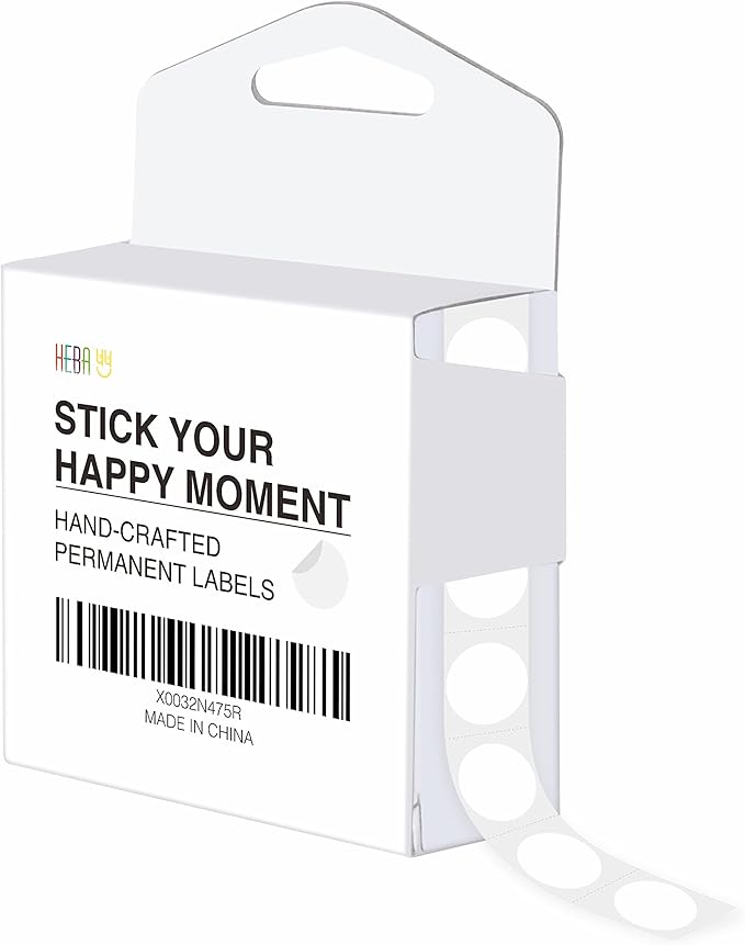 1500 PCS Round White Color Code Dot Stickers, Permanent Inventory Labels in Dispenser Box with Perforation Line for Office, Retail, Home, Classroom, Warehouse(1/2” in Diameter)