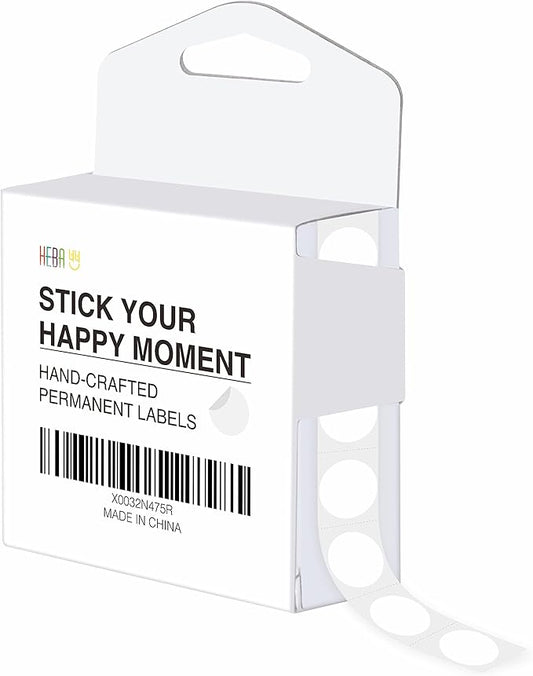 1500 PCS Round White Color Code Dot Stickers, Permanent Inventory Labels in Dispenser Box with Perforation Line for Office, Retail, Home, Classroom, Warehouse(1/2” in Diameter)