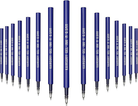 Blue Gel Pens Refills,Retractable Gel Ink Pen Refill Bulk,pen refill for twist pens,Fine Point 0.5mm Blue Ink, Smooth Writing Retractable Click Pen Refills(15 Pcs Pen Refills-Blue Ink-0.5mm)
