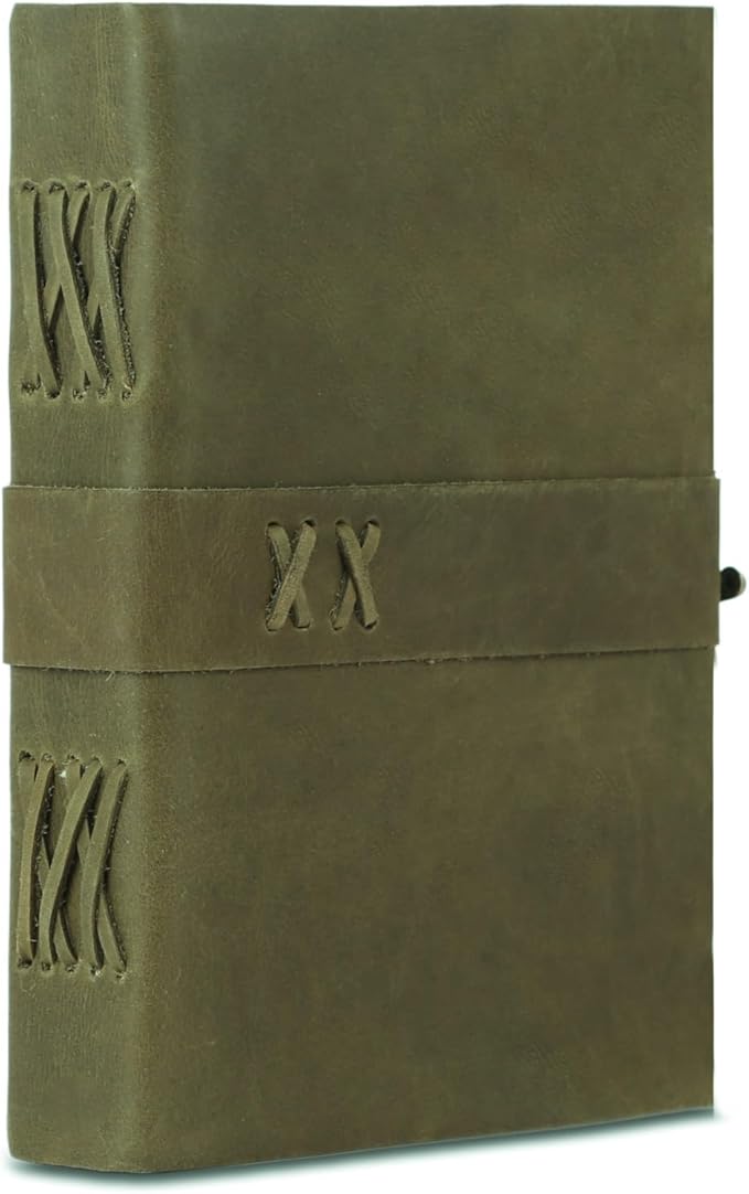 Vintage Leather Journal Handmade Buffalo Deckle Edge Paper – Leather Bound Journal for Women Men Vintage C-Lock Closure Ideal for Writing & Travel for Artists