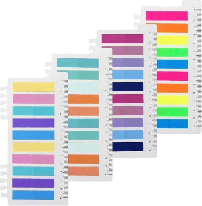 MultiBey 1200 Pcs Transparent Sticky Tabs, Pastel Colored Page Markers, Writable & Repositionable Book Tabs for Notes, Office, Study Supplies