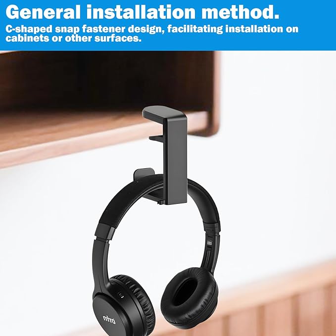 Rotating Headphone Stand,Headphone Holder Desk,Pc Gaming Headset Holder,Adjustable Clamp-On Under Hanger,360 Degree Adjustable Rotation