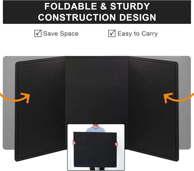 Extra Large Bulletin Board, 95 X 47 inches Cork Board with 30 Pushpin, 8' x 4' Felt Cork Board Notice Pin Board, Self-Adhesive Vision Board Mood Board Foldable Photo Board for Wall - Black