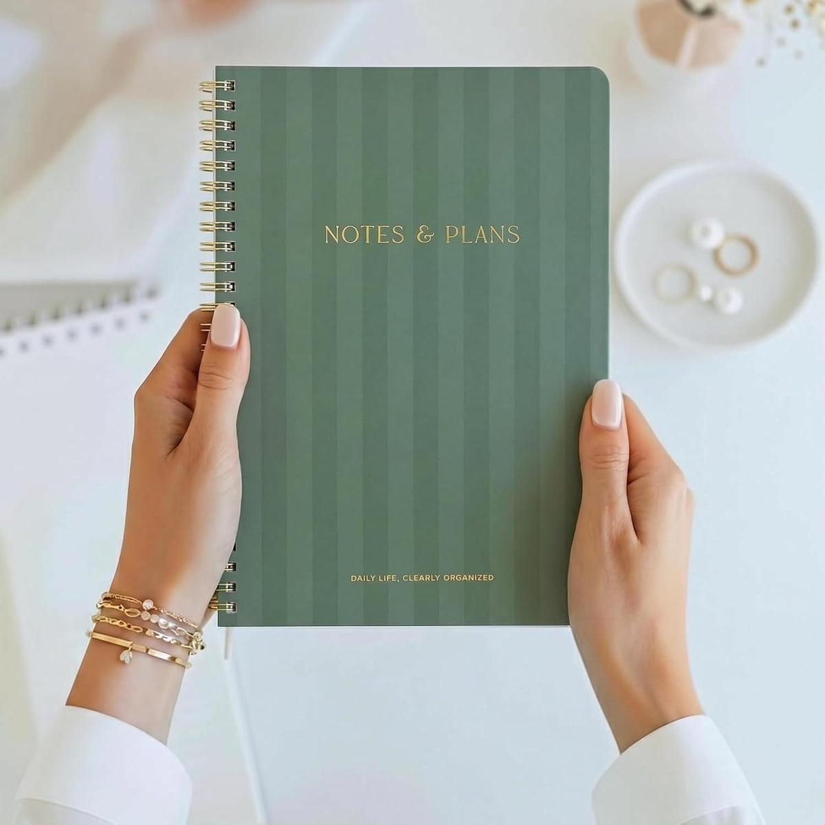 Beautiful Daily Planner And Notebook With Hourly Schedule - Spiral Notepad Aesthetic Spiral to Do List Notepad to Easily Organize Your Tasks and Appointments - School or Office Supplies for Women