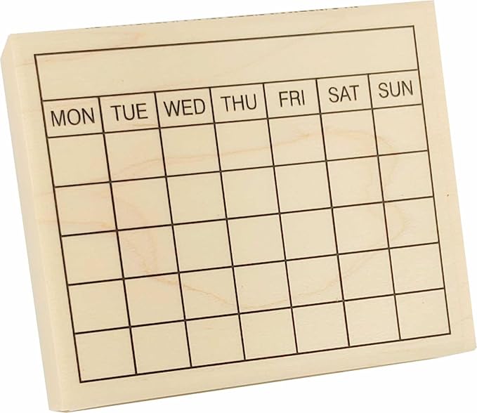 Stamps by Impression Monday Start Calendar Rubber Stamp 2.25" x 2.75"