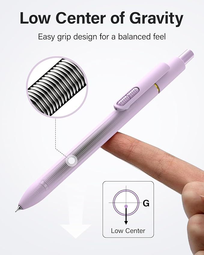 inkipen- 16 Pack Pens, Gel pens Black Ink, Fine Point(0.5mm),Quick-Drying Smooth Writing,School and Office Supplies （Morandi）