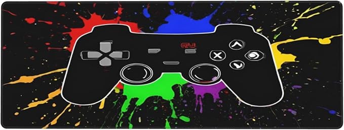 Game Joystick XL Large Mouse Pad with Stitched Edges Long Non-Slip Rubber Base Mousepad Gaming Theme Laptop Keyboard Mat Desk Pad for Office Home Desk Decor, 31.5" X 11.8"